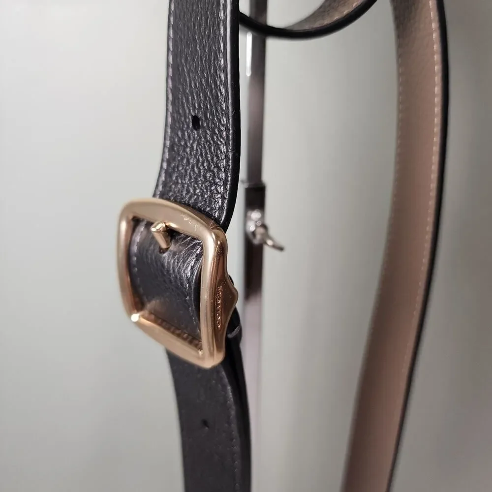 NWT Coach CZ785 Reversible Replacement Adjustable Strap Black Gold Stone Leather